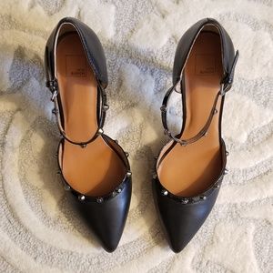 14th & Union Strappy Black Leather Heels